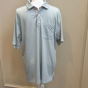 Classic Blue Striped Golf Polo Shirt